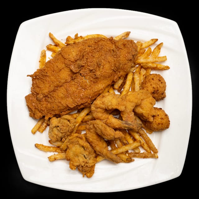 1 Catfish Fillet, 2 Oyster, 3 Shrimp.