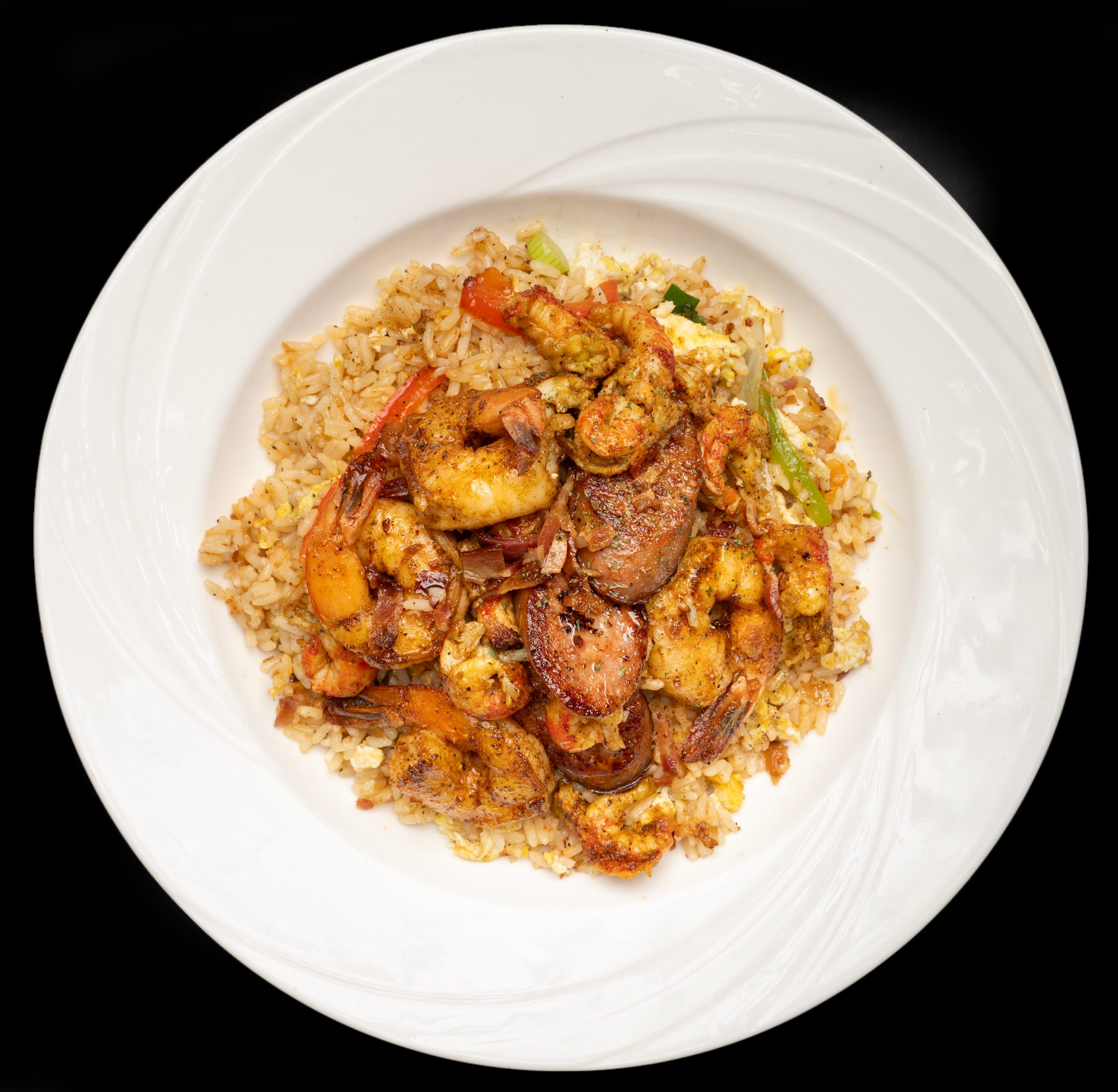 Shrimp, Crawfish, Sausage Fried Rice.