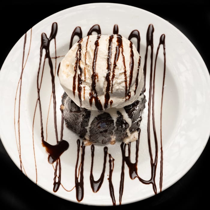 Chocolate Lava Cake with Cinnamon Ice Cream.