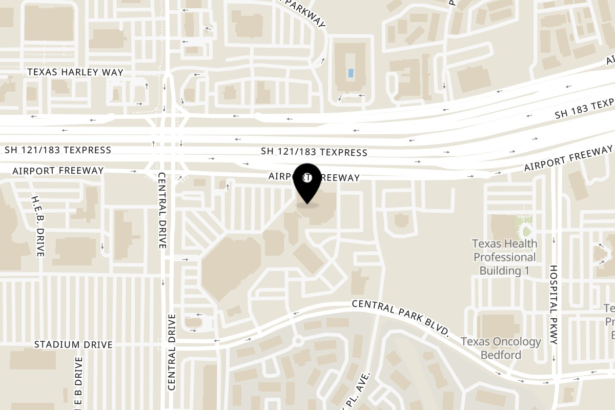 Map showing the location of Dirty Cajun Seafood Kitchen on 2400 Airport Fwy in Bedford